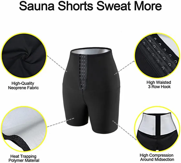Plus Size Sauna Sweat Slimming Leggings Pants High Waist Trainer Shorts