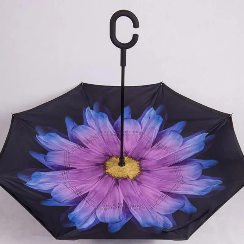 C-образная ручка, ветрозащитный двухслойный дорожный зонтик, зонтики, автомобильный двусторонний зонтик с логотипом
