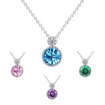 RINNTIN SWN 2021 New Arrivals Fashion Crystal Jewellery Gift for Women 925 Sterling Silver Crystal Necklace