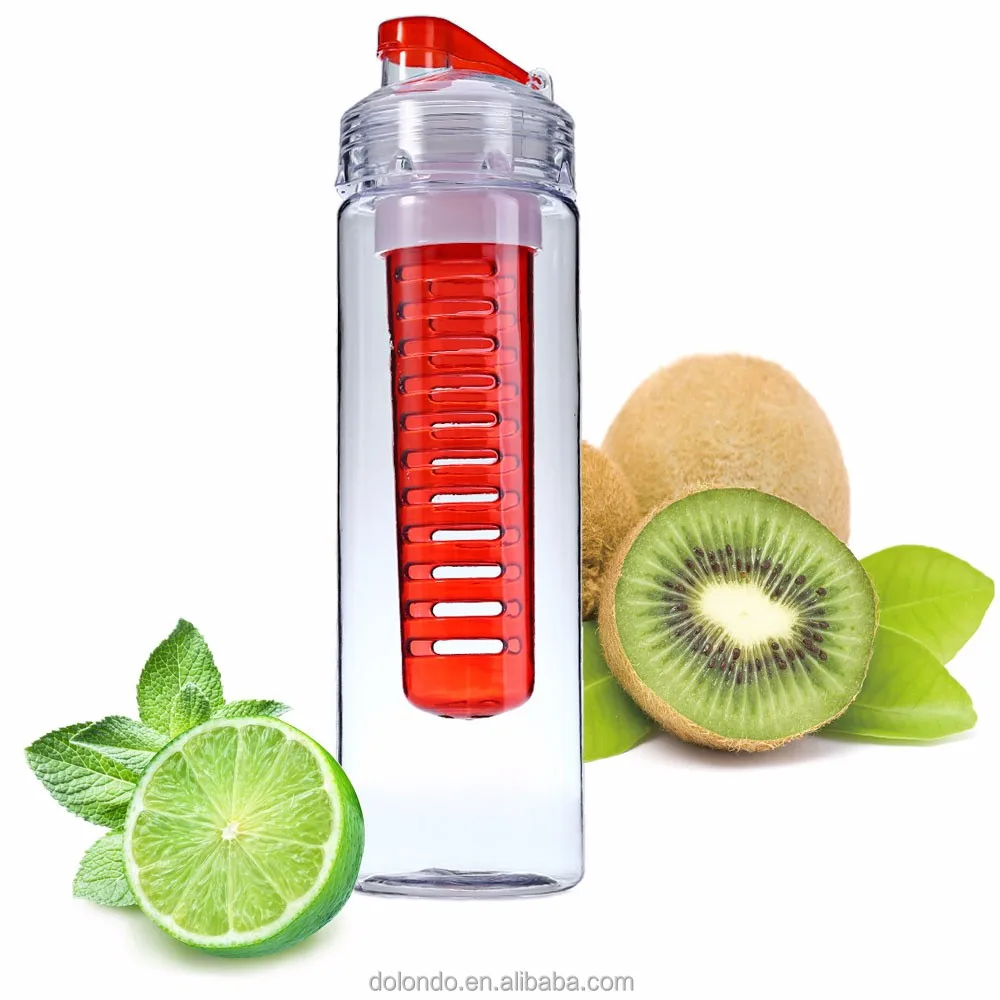 2x 700ML Fruit Infuser Juice Shaker Sports Outdoor Portable Drinkware Bottle 