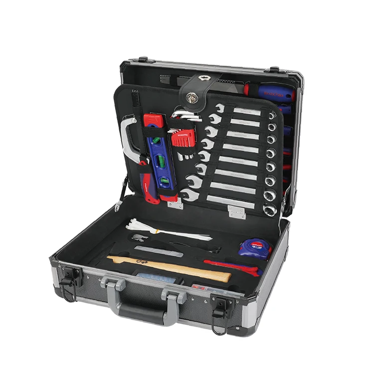 WORKPRO 297PC Tool Set in Aluminum Case - Portable Hand Tool Kit