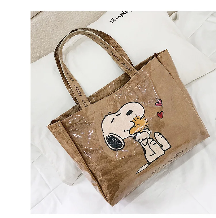 Customize Bio Bags Biodegradable Pvc Coated Dupont Tyvek Paper Handbag Fabric 1443r Tyvek Tote Shoulder Shopping Bag