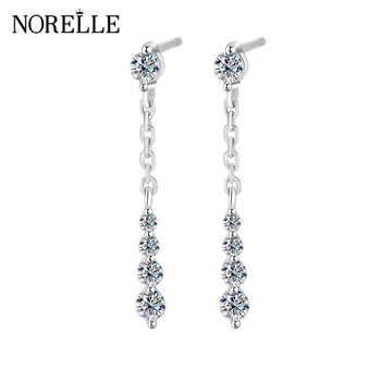 2025 New Arrival Fine Jewelry Moissanite Earring Women's Chain Earrings 925 Sterling Silver Moissanite Drop Earrings for Women