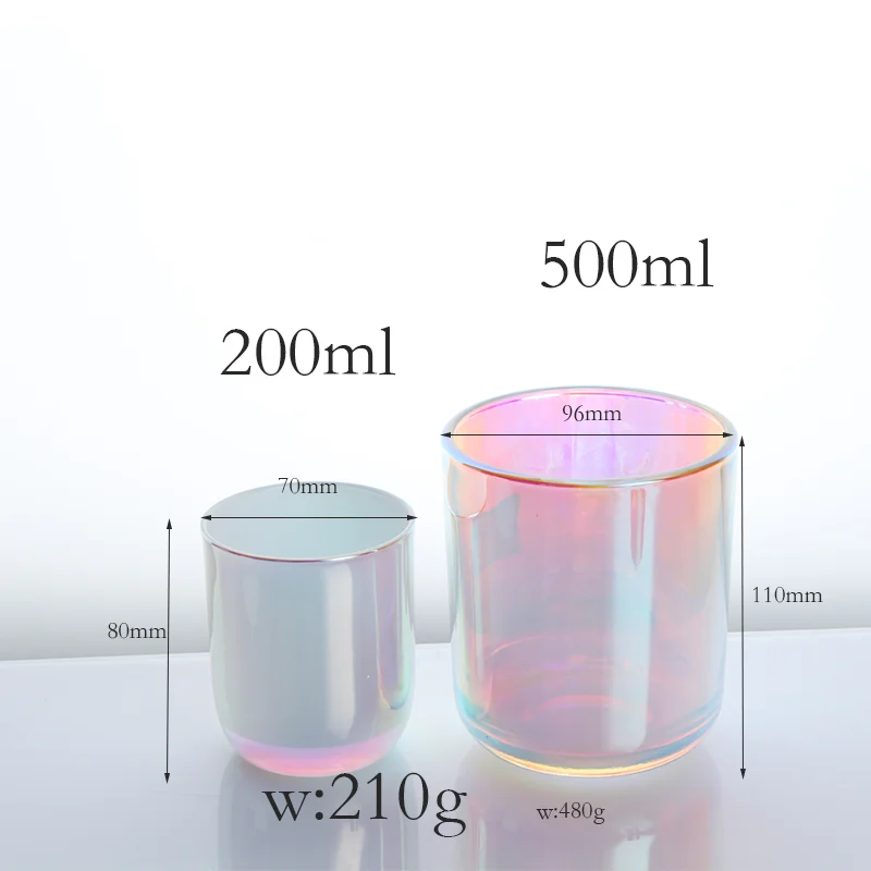Hot Sale 200ml/500ml Round Bottom Glass Candle Holders Jars Candy