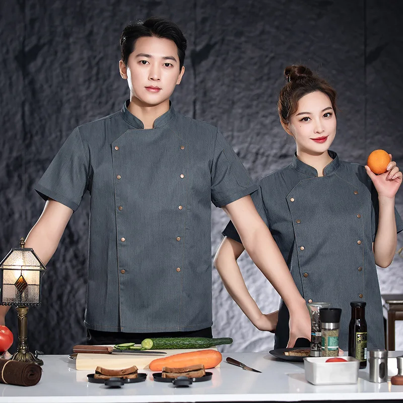 Divise Cuoco Uomo Giacca Da Chef Professionale A Maniche Corte