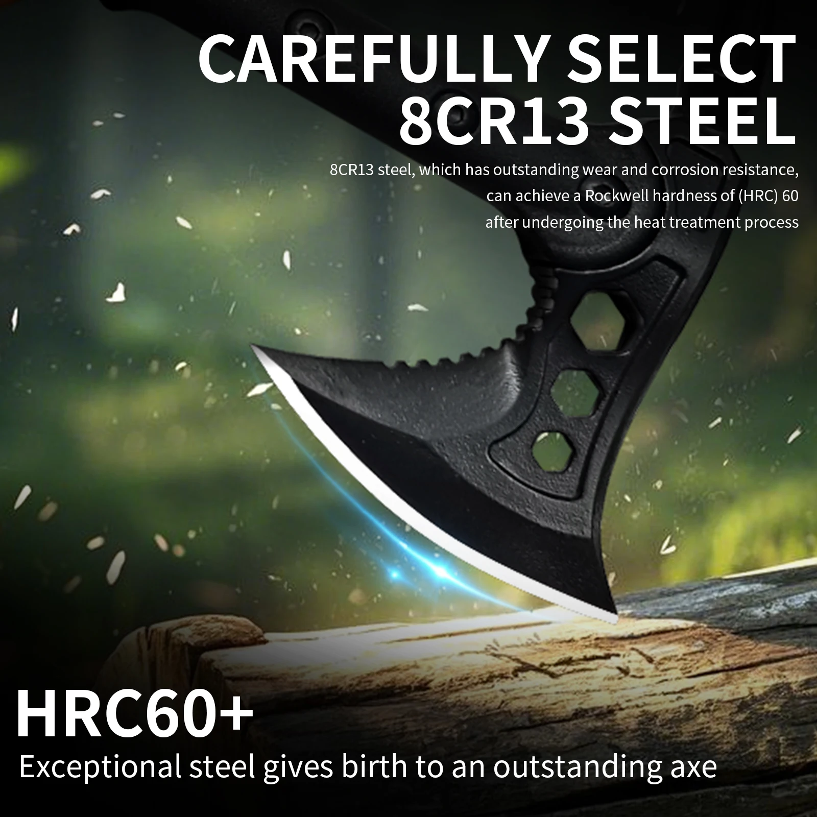 Hache tactique de survie avec manche antidérapant pour camping_voghion.com