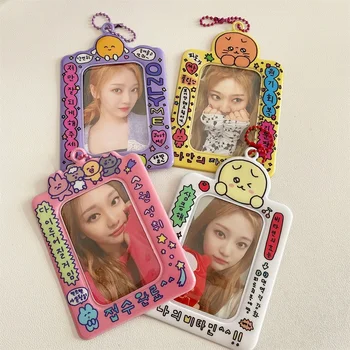 Small moq custom pvc photocard holder kpop keychain