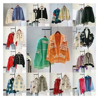 Korean style fashion loose bat sleeve sweater autumn new mid-length cardigan sweater female coat