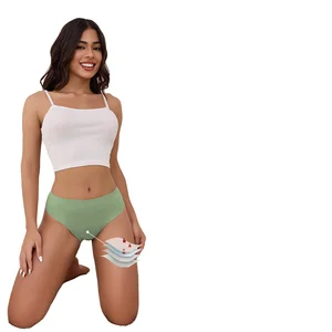 4 Layers Colorful Super Absorbent Lining Leakproof Physiological Heavy Flow High Cut Mid-Rise 100% Cotton Eco-Friendly Waist