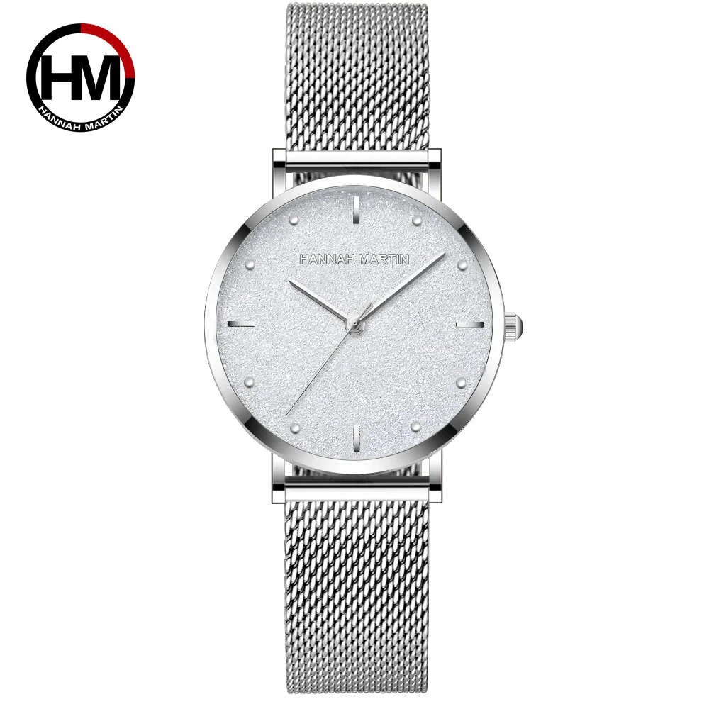 Hannah Martin Watch Factory Japan Movement 3 Bar Wholesale Low Price Minimalist Custom Logo Luxury Quartz Wrist Watch for Women