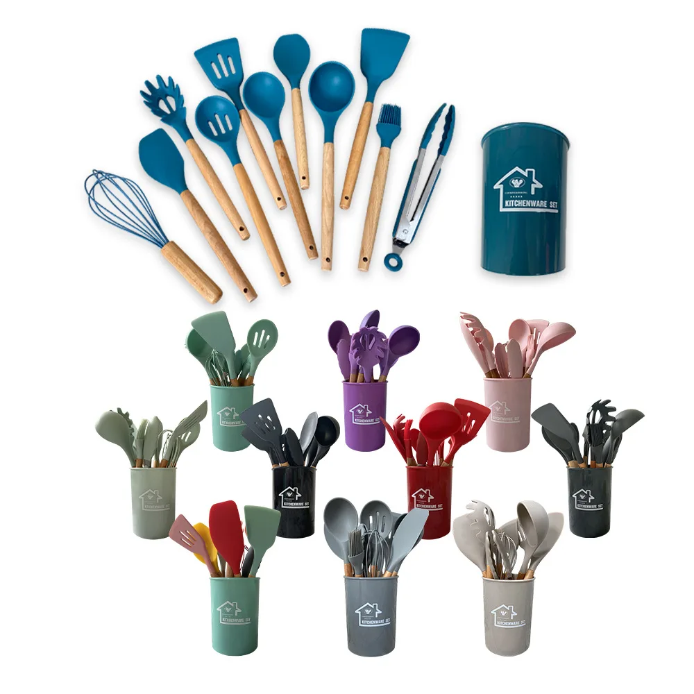 Wholesale 12PCS Silicone Spatula Kitchen Tool Cooking Utensils