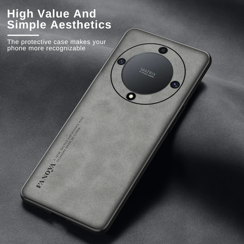 POUHYE Cover per Honor Magic 5 Pro 5G Custodia Originale, Gomma Gel di Silicone Liquida Cover con Protezione Fotocamera, Morbida Sottile e Antiurto AntiGraffio Case con Motivo a Amore Cuore Nero
