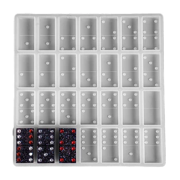 DIY Epoxy Resin Shiny Silicone double wall Domino Mold for dominos