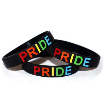 Debossed Custom Rainbow Gay Pride & Bear Pride LGBT Rights Resist Silicone Bracelet Wristband