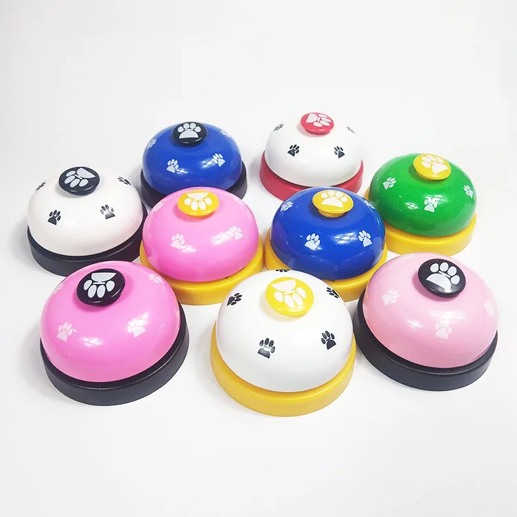 Color Footprints Fun Press the Bell Dog Trainer Food Pet Training