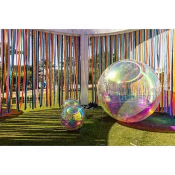 Zhenmei manufacturer Colorful Inflatable Mirror Chrome Ball Rainbow Balloon For Party