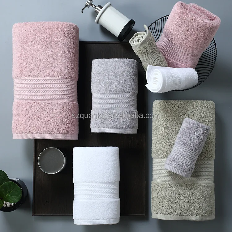 Wholesale bathrobe 100%Cotton Luxury Hotel Bath Towel Plain Cotton Bath Towel Sets For Five Star Hotel custom bath towel manufacture