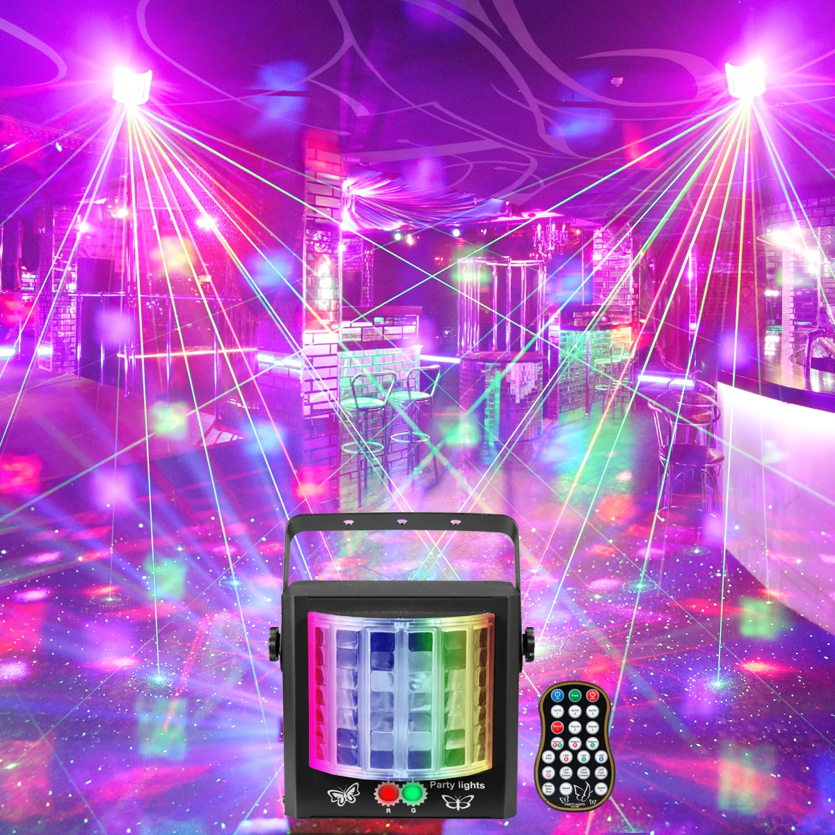 YSH 30W LED Stage Beam Projector Colorful DJ Party Effect Remote Control  Sound Activated for Church Wedding Birthday Xmas Music
