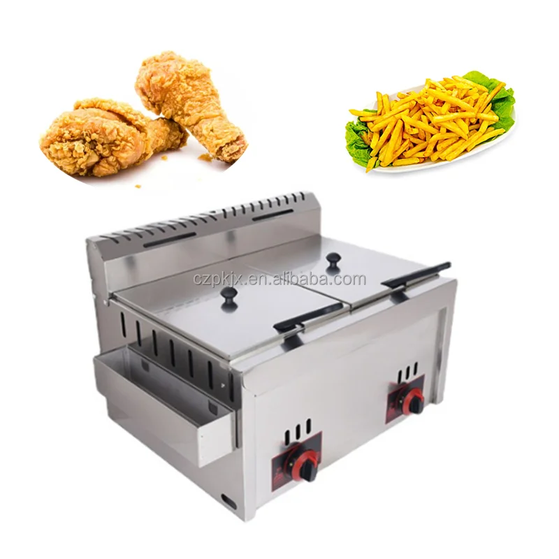 Commercial Double Fry Corn Dog Fryer Oven Gas Deep Fryer French Fries  Frying Machine