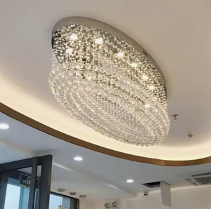 Modern Luxury Crystal Chandeliers Glass Hanging Lamps Living Room Hotel Lobby Decorative Ceiling Lighting