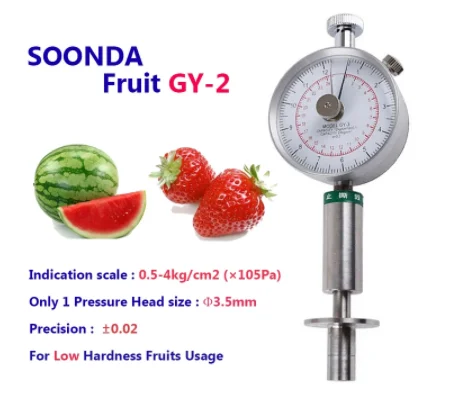 Portable Pointer Fruit Hardness Tester GY-3 Fruit Penetrometer for Apples Pears Grapes Oranges