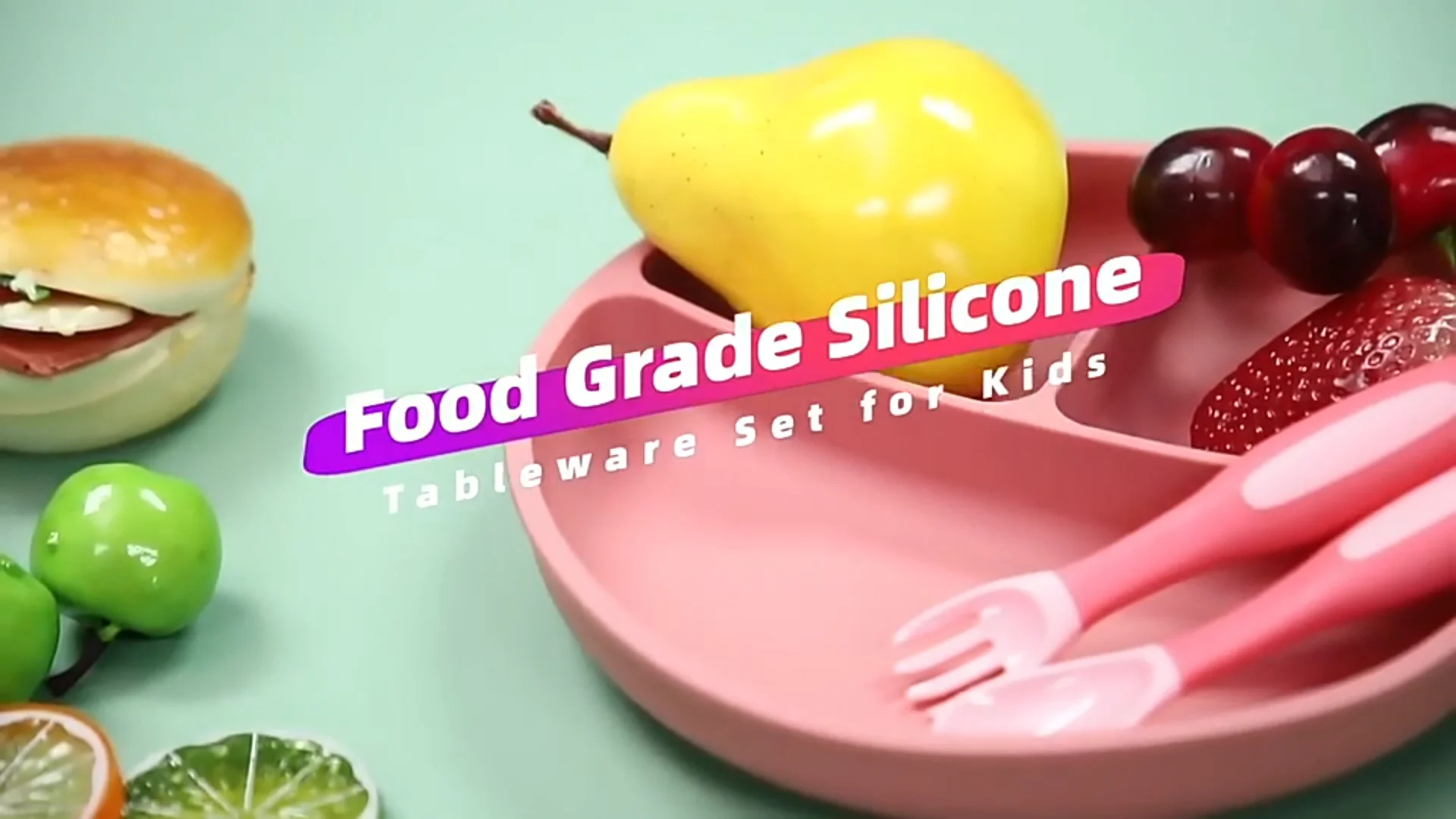 The Xlee Is Dishwasher Safe Baby Feeding Set Silicone Suction Baby