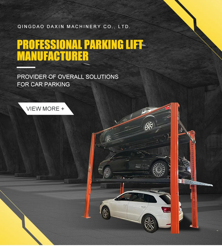 Four Post Triple Stacker Car Parking Lifting Platform 3 Level Vehicle ...