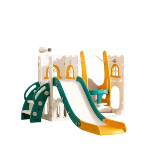 Indoor Playhouse for Kids Aged 1+ Plastic Toddler Slide with Swing and Climber PE Material Encourages Physical Activity