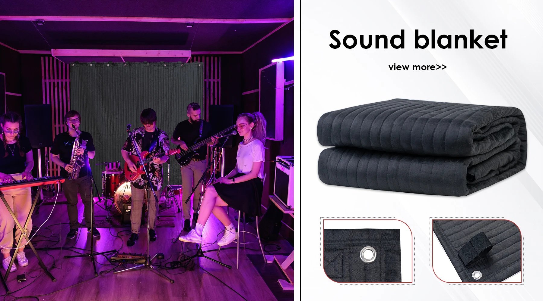 Bufu Acoustic Blanket With Verlcro & Grommet / Absorbing Reverb Sound
