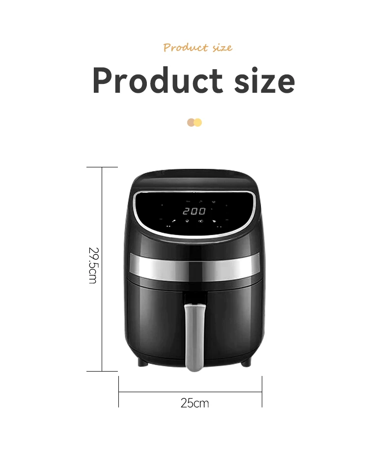 Kemei New 4.5l Smart Air Fryer Af006a Stainless Steel Oil Free Fryer