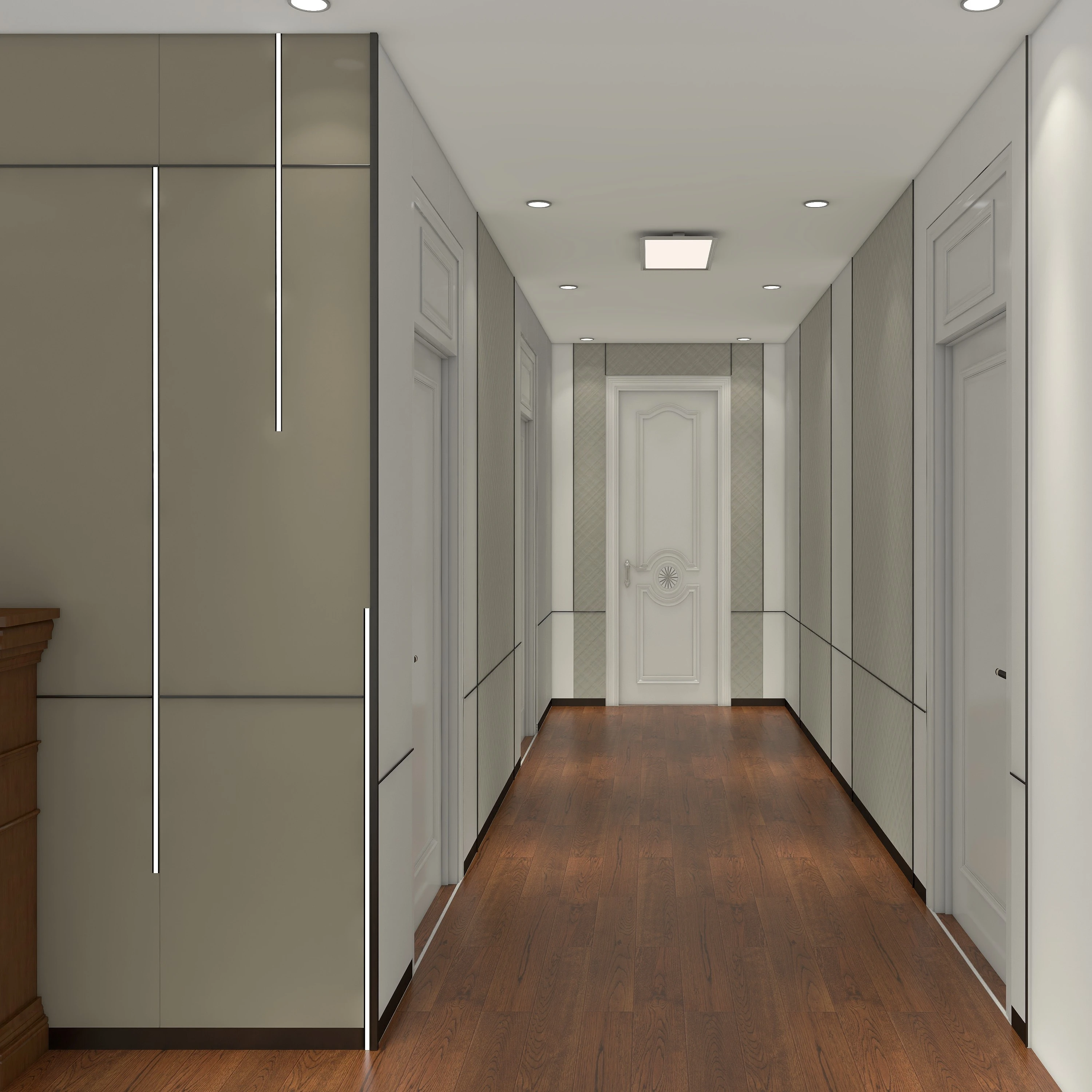 ألواح جدران مسطحة داخلية من ألياف الخيزران والبلاستيك PVC سهلة التركيب من ميلينكو، بتصميم حبيبات جلد على الطراز الأمريكي والأوروبي، مناسبة لمشاريع الفيلل ووحدات العرض