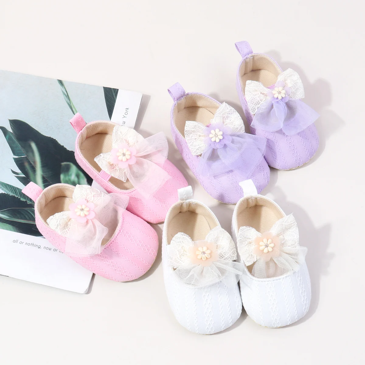 2025 New Fashion Soft Cotton Mary Jane Style Sneaker 0-15 Months Baby Girls Pre-Walking Newborn Toddler Shoes EVA Summer Comfort