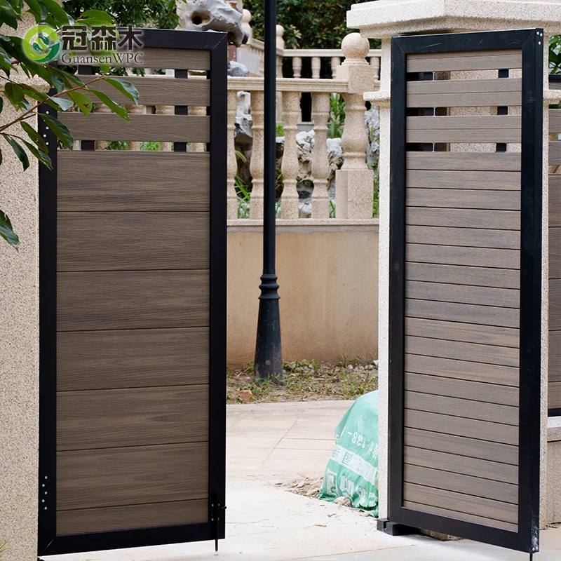 Multifunctional Modular Privacy Fence Kit Wood Grain Fencing Wpc Panels Fences for Wholesales