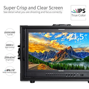 SEETEC P215-9HSD-CO 21.5" Multi-format Broadcast Monitor, 3G-SDI/ /YPbPr/AV Input & Output, Loop-through detail image