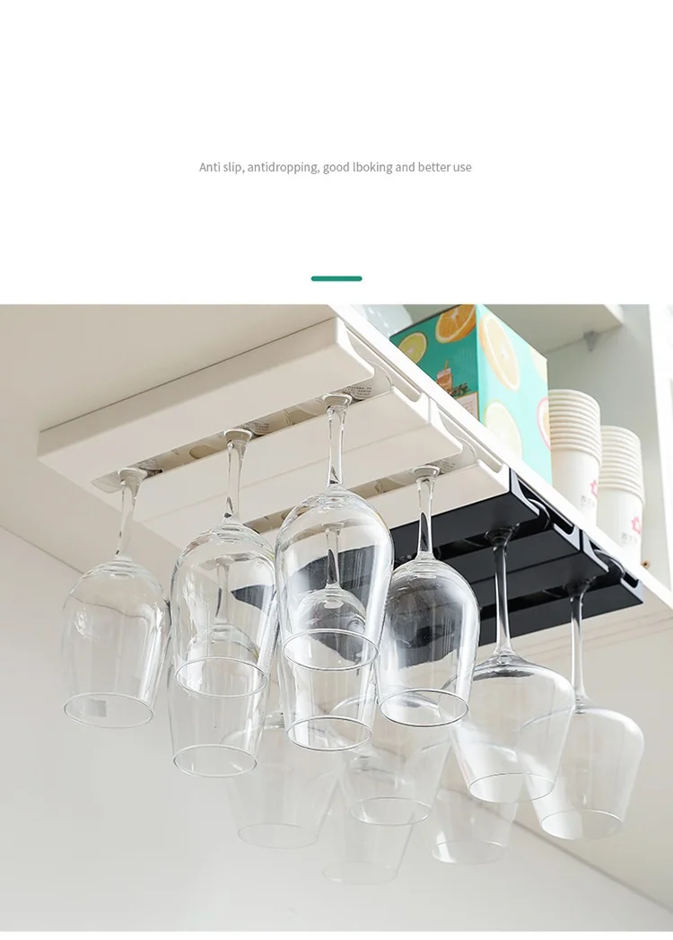 Under Stemware Wine Glass Holder Plastic Wine Bottle Display