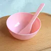 Tazón para mascarilla de polvo de rosas, espátula para mascarilla.