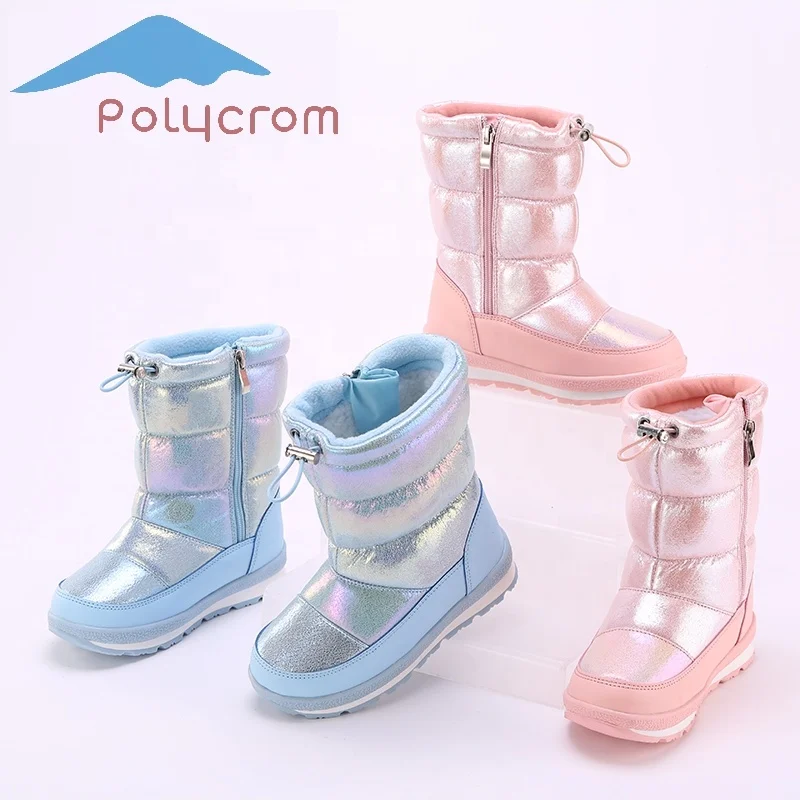 winter outdoor fashionable waterproof children's snow boots for kids
