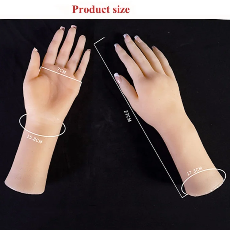 Free Shipping!! High Level Realistic Female Soft Silicone Flexible Mannequin Hand for Ring Bracelet Display