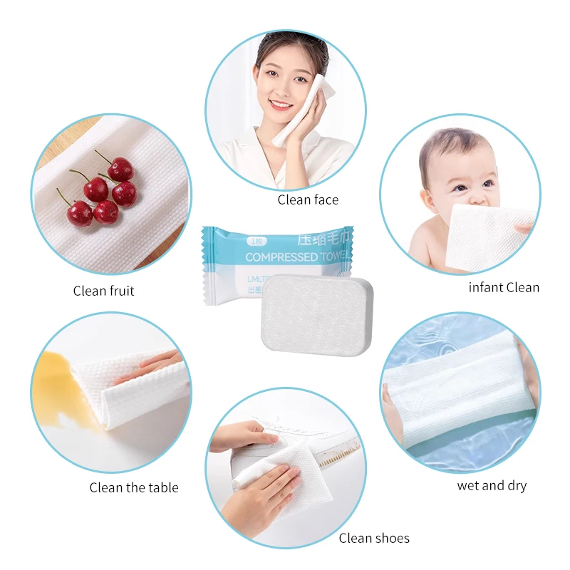 LMLTOP Compressed Magic Face Towels Portable Disposable Mini Compress Towel Magic Compressed Travel Bath Towel SY423