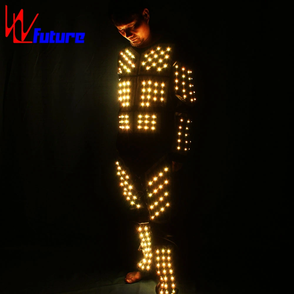 LED Robot Costume LED Tron Costume Glow in the Dark Dresses Performance Wear Electronic Dance Music Mens Clothes DJ Costumes