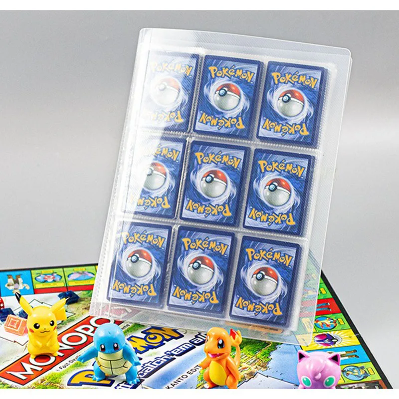 Transparent PP Cover with Clear 9 Pocket Trading Card Binder for Game Card Holder Album Book Collectors