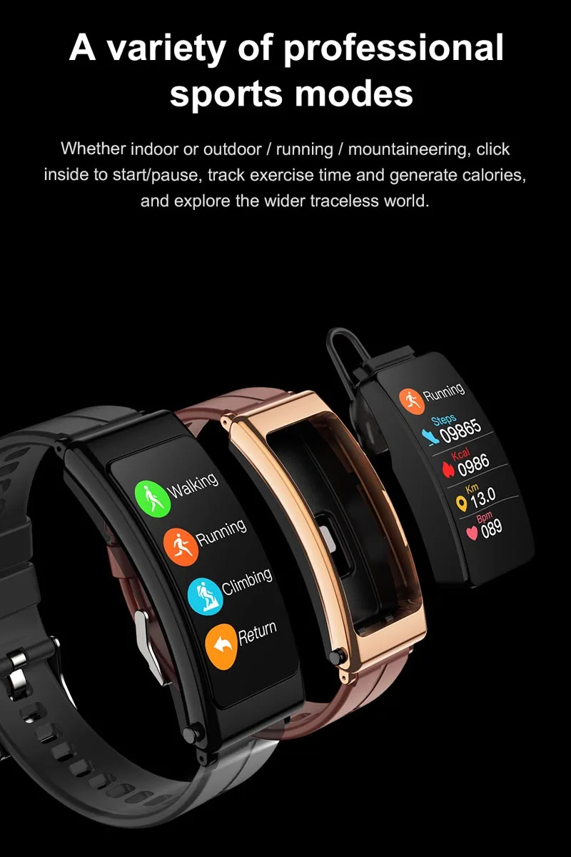 K13 Bluetooth Headset Talk Smart Band Bracelet Watch Women Heart Rate  Fitness Tracker Sports Smart Watch Men Pedometer Wristband