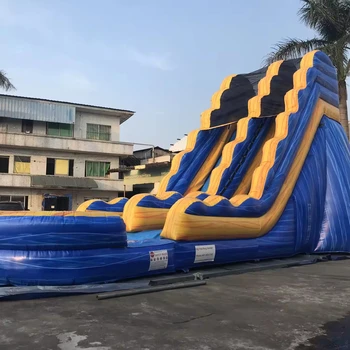 Commercial Inflatable Water Slide Giant customized pvc Slide with Removable Pool for sale