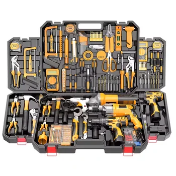 Hardware electrical power combo kit cordless drill machine set other hand wrench Tool Box