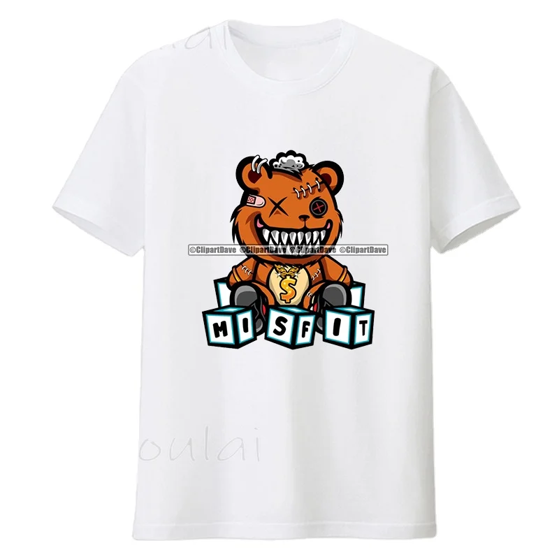 Fashion Gothic Crazy Killer Teddy Bear Misfit Cartoon Character Print  Graphic T Shirts Men Hip Hop Rap Rapper Cartoon Tees - Buy Plus Size T- shirts,T Shirt Custom T Shirt Printing Blank T-shirt,Graphic