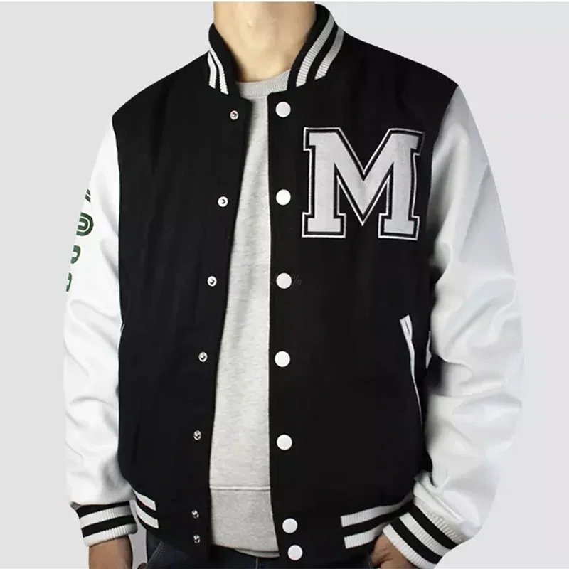 High Quality Custom Wool Body Leather Patch Varsity Jacket Black with Red  Color Embroidery Logos Labels Letterman Jacket - China Men's Jackets 2023  and Custom Varsity Jacket Men Jacket for Men price