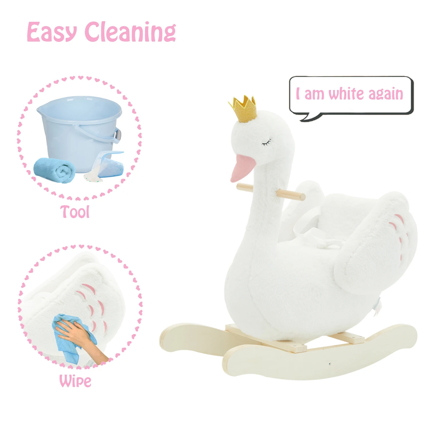 2022 Custom Animal Unicorn Rocking Horse Plush Soft Riding on Horse Paseo De Juguete  Kids Wooden Baby Rocking Horse