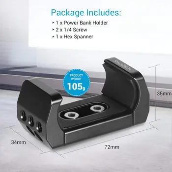SmallRig Aluminum Power Bank Holder Powerbank Mount Clamp for Portable Power Banks With Width Range From 53mm to 85mm - BUB2336 detail image