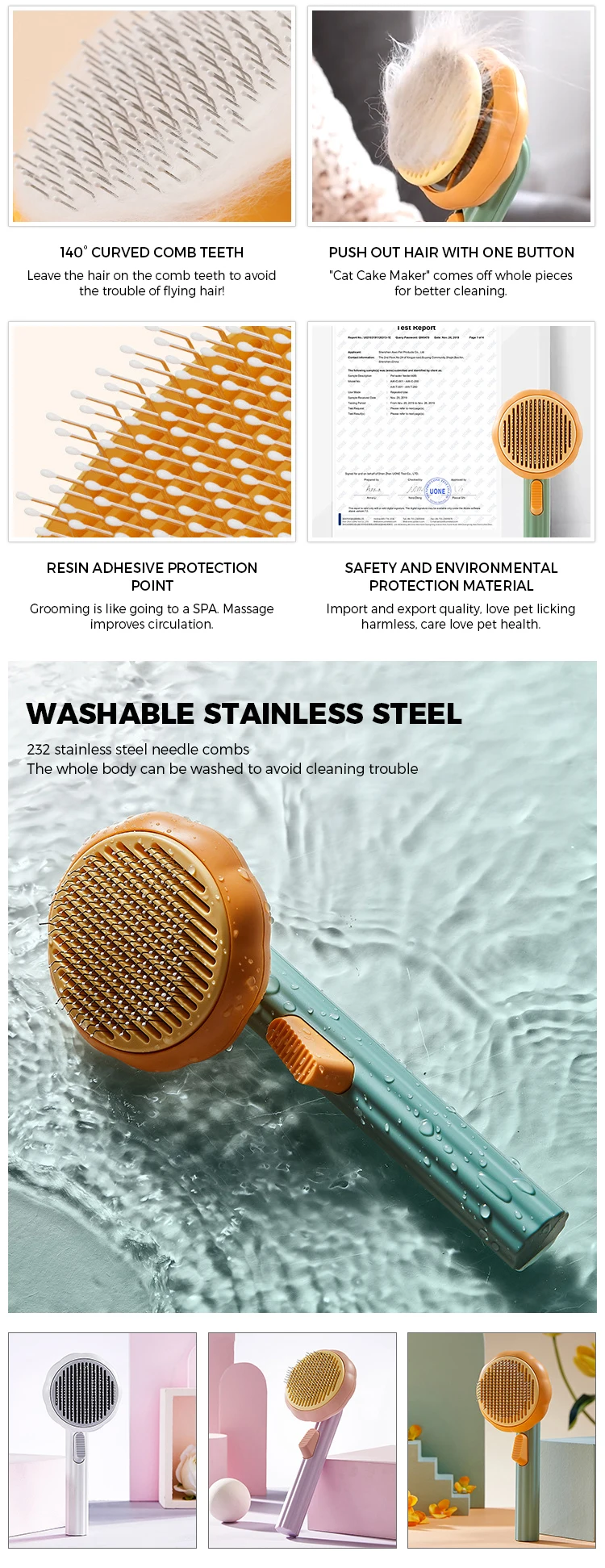 Wholesale Custom Pet Grooming Brush Patent Pumpkin Design Pet Cat