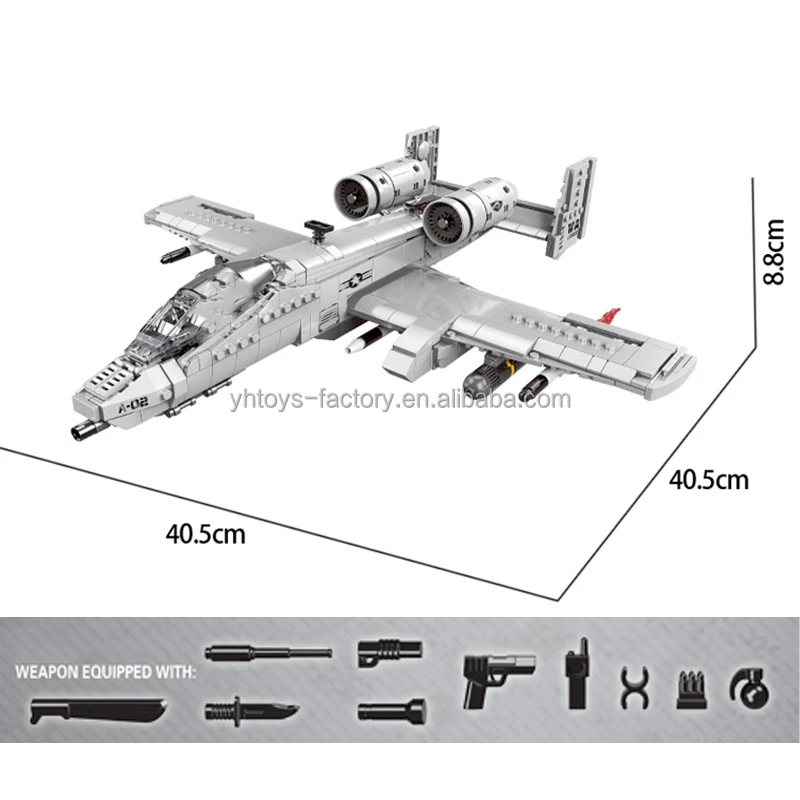 Plane Building Blocks - A10 Fighter Set for Kids & Adults